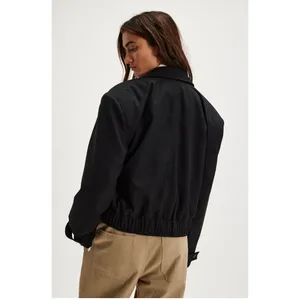 Free People Agnes Cropped Black Jacket NWT Women’s Small‎ thumbnail 2