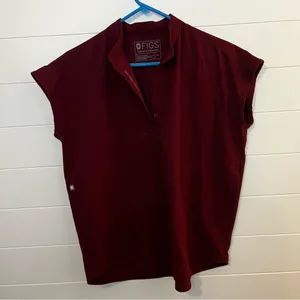 Figs Rafaela top Burgundy Size oversized XS Nursing Scrub Top Only thumbnail 1