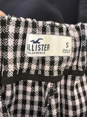 Hollister Ultra High Rise Purple Black Gingham Crop Pants‎ Small thumbnail 2