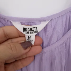 BB Dakota Dress Womens M BL108088 Lavender Ruffle Strap Tiered Maxi Excellent thumbnail 2
