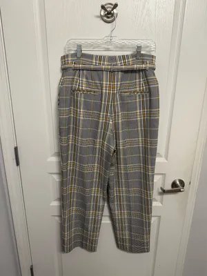 Ann Taylor Plaid Tweed High Rise Belted Dress Pants thumbnail 2
