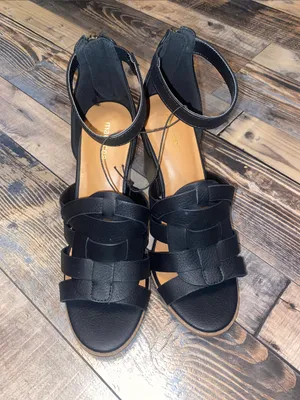Maurices Black Strappy Wedge Sandals thumbnail 2