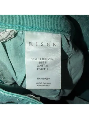 Risen Jeans Women’s Cargo Wide Leg Pants Size 9/29 Green Stretch Denim thumbnail 8
