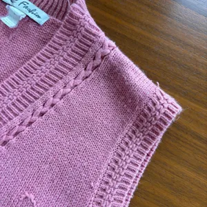 90s Vintage TC Fashion Pink Sweater Vest L Floral Embroidered Knit Coquette thumbnail 4