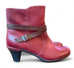 Rockport Cobb Hill Women’s Leather Ankle Boots – Size 7M | Wine/Burgundy thumbnail 1
