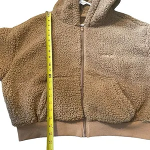 Skims Women’s Size L Teddy Zip Up Hoodie Tigers Eye Brown Comfy‎ Sherpa Lounge thumbnail 2
