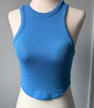 lululemon Ribbed Racerback Crop Tank in Bright Blue thumbnail 1