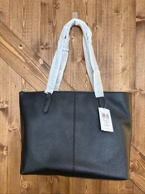 Coach Crossgrain Leather Zip Tote Black Gold Hardware Shoulder Bag NWT (9246) thumbnail 5