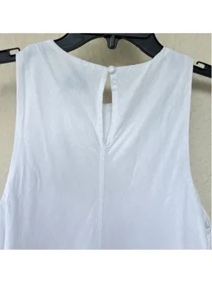 DISSH Harris White Linen Midi Dress Women Size US 2 Coastal Nautical Lightweight thumbnail 5