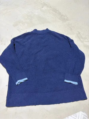 Aerie Navy Knit V‑Neck Cardigan Sweater with 'A' Patch large thumbnail 8