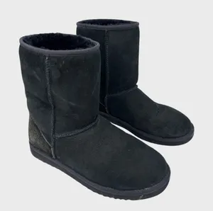 UGG Australia Womens Boots Black Suede Classic Short Fleece Pull On Winter US 9 thumbnail 1