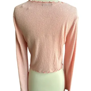 Paper Moon Pink Tie Open Front Cropped Cardigan Lrg Knit Y2K Fairy Coquette‎ 90s thumbnail 5