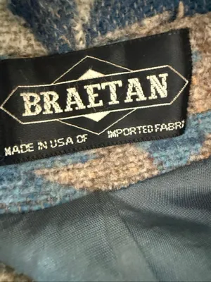 Vintage Braetan Southwestern Navajo Blanket Print Wool Blend Hooded Duffle Coat thumbnail 10