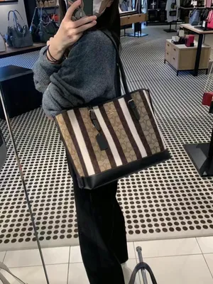 NWT Coach Mollie Tote In Signature Jacquard With Stripes C4088 thumbnail 5