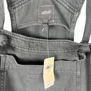 Aerie Wide Leg Smoked Gray Overalls Women’s Size Medium NWT thumbnail 5