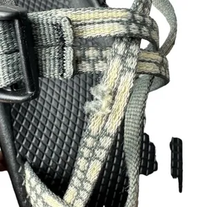 Chacos sandals double strap design. Yellow & gray honeycomb pattern. thumbnail 3