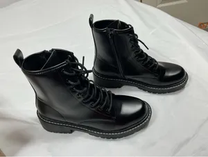 Womans New Ichigo Ankle Combat Boots Black 9.5 M thumbnail 1