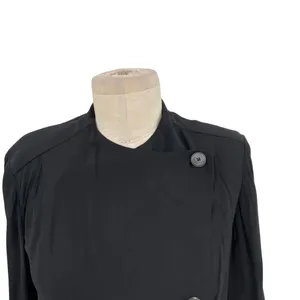 Aritzia‎ Babaton Hamelin Jacket Crepe Draped Button Drawstring Black Size XS thumbnail 4