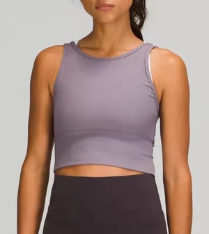 Lululemon Power Pivot Tank Top *Rib Dusky Lavender Size 4 thumbnail 1