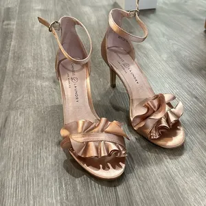 Chinese Laundry Blush Mauve Pink Ruffle Heels thumbnail 1