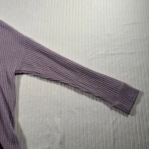 American Eagle Women S Purple Waffle Knit Over Sized Long Sleeve Thermal Tunic thumbnail 3