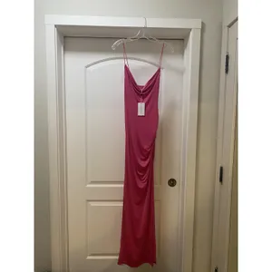 Lovers And Friends Odessa Dress Womens Small Pink Cowl Neck Ruched Maxi Party thumbnail 2