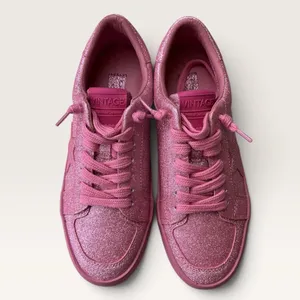 Vintage Havana Pink Glitter Low Top Sneakers Womens Size 6.5 Sparkly Lace Up thumbnail 3