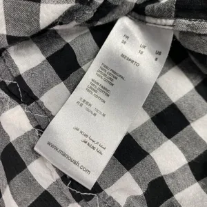 Manoush Blouse Womens 6‎ Black White Gingham Ruffle Sleeveless Button Front thumbnail 7