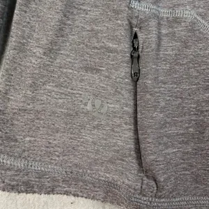 Lululemon Gray Long Sleeve Running Top Mesh Panels Back Pocket Wheel Graphic thumbnail 7