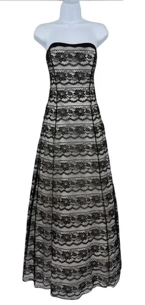 Niki by Niki Livas Strapless Corset Lace Dress 6 Gothic Romantic Prom Victorian thumbnail 1