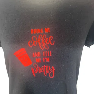 Gildan Black Graphic Bring me Coffee Short Sleeve T-Shirt Women Sz M thumbnail 3