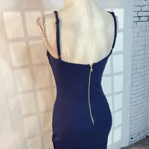Lulu’s navy ponte knit lined body con midi dress size medium thumbnail 9