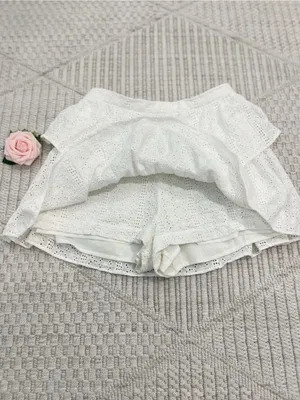 Amanda Uprichard White Cotton Eyelet layered Tiered Woman’s Mini Skort Size S thumbnail 3