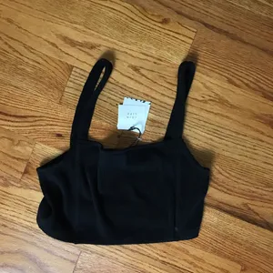 Zara Black Terry Crop Top NWT thumbnail 3