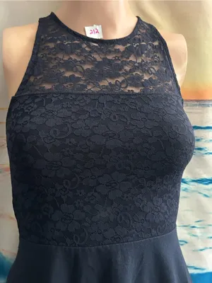 Hollister Black Lace Fit & Flare Dress Women's Sleeveless XS thumbnail 7