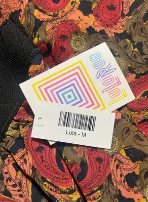 LuLaRoe Shirt Sz XL LOLA Paisley Print Broad Waistband Lined Flowy A-Line thumbnail 7