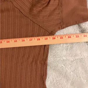 Ruff Hewn Brown Ribbed Button-Down Top thumbnail 3