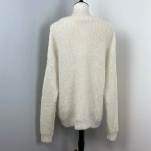 Soft Surroundings Ivory Soft Fuzzy Narcissa Crew Neck Sweater XL thumbnail 5