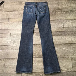 Citizens Of Humanity Margo Low Waist, Boot Cut Stretch Blue Jeans thumbnail 3
