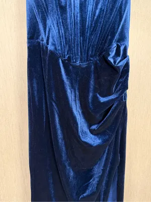 Bardot Navy Velvet Strapless Column Dress Size XS thumbnail 9