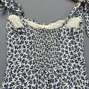 Reformation Christine Dress Navy Floral Tie Strap Mini Dress Size 6 USA Made thumbnail 9