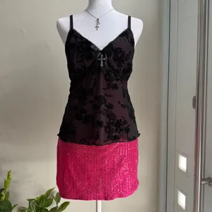 Shein BAE hot pink sequin mini skirt thumbnail 2