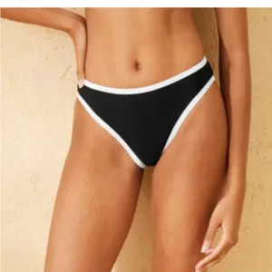 Shade & Shore Black Bikini Bottom with White Trim size XS new thumbnail 1