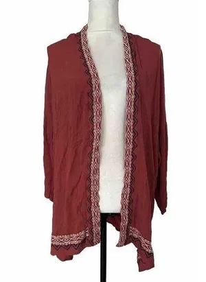 Artesia Embroidered Open Cardigan Kimono Swim Cover Up Size XL Lightweight thumbnail 1