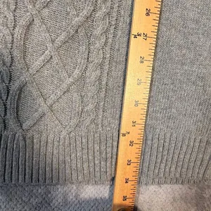 J. Crew Gray Cable-Knit Turtleneck Sweater Wool Blend Dress Large Knee Length thumbnail 10