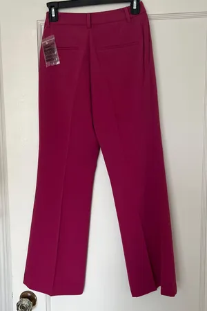 Uniqlo Fuchsia Pink Cropped Straight Leg Dress Pants Slacks Trousers NWT thumbnail 5