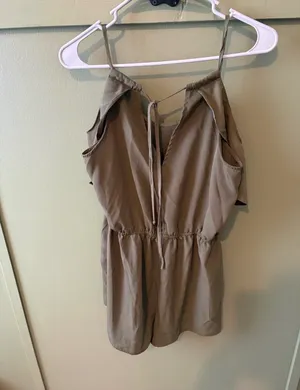 Bebop Olive Green Cold Shoulder Romper  thumbnail 4
