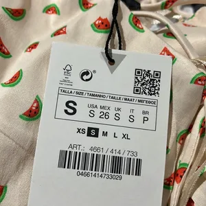 NWT ZARA SATIN EFFECT CROP TOP Bloggers Fav Watermelon Print Tie Back thumbnail 9