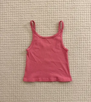 John Galt Pink Ribbed Strap Tank thumbnail 5