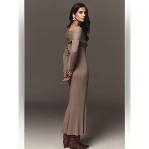 Anthropologie Off-Shoulder Slim Sweater Dress thumbnail 3